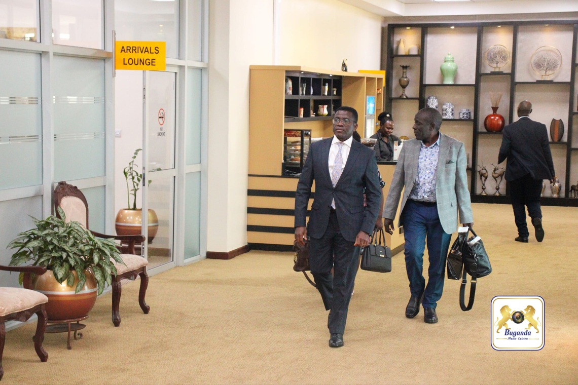 Katikkiro arriving at Entebbe International Airport Image